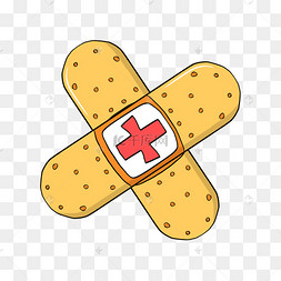 黄色的创可贴插画