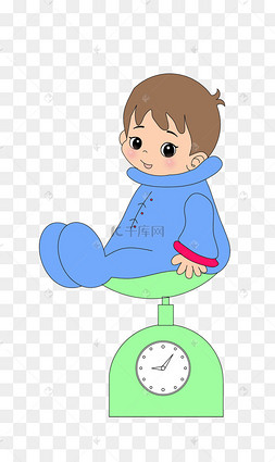 称重的婴儿卡通插画