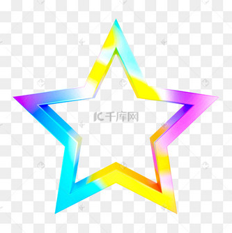 蒸汽波立体五角星边框