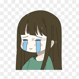 可爱女孩表情大哭插画