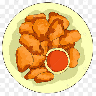 插画手绘炸鸡块图