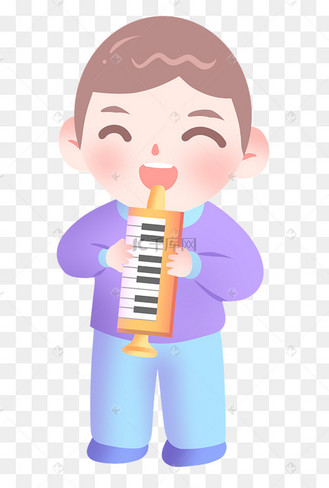 吹口风琴音乐插画