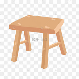 木质小板凳装饰插画
