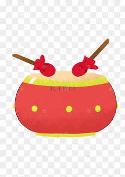 卡通红色大鼓插画