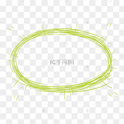 绿色手绘简约线条标题框