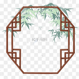 古风复古窗棂png素材