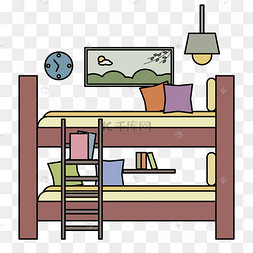 矢量鼠绘室内上下铺