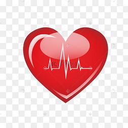 矢量卡通手绘医疗心电感应免抠图