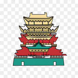 卡通建筑古建筑