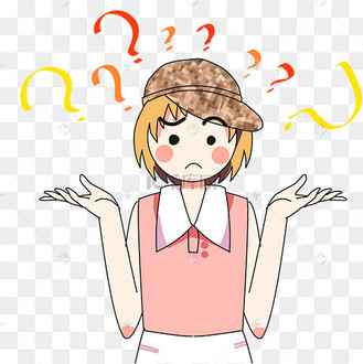 半身少女摊手问号脸png图片素材