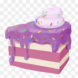 一块紫色蛋糕插画