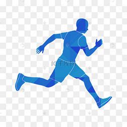 卡通奔跑剪影