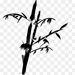 黑色线条竹子