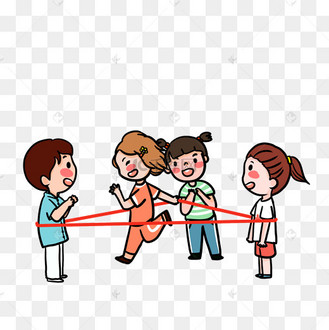 卡通小朋友们跳皮筋玩耍png
