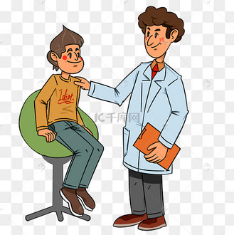 手绘病人观察检查插画