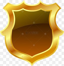 金色卡通创意人脸形状盾牌