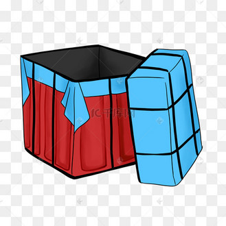 手绘空投包装箱插画