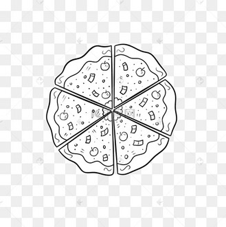 简约风格披萨简笔画食物