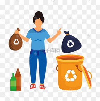 扔垃圾的女人物