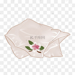 白色的古风手帕插画