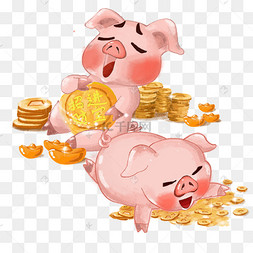 2019迎新春猪猪黄金满地财源滚滚