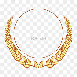 圆形边框麦穗插图