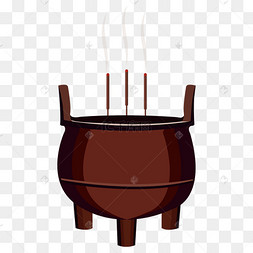 香炉手绘卡通插画