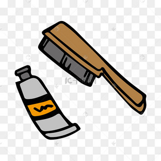 简笔画劳动工具鞋油和鞋刷子矢量免抠