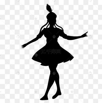 新疆维族女孩跳舞剪影