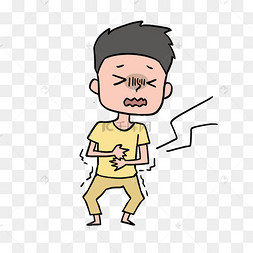 卡通人物肚子痛
