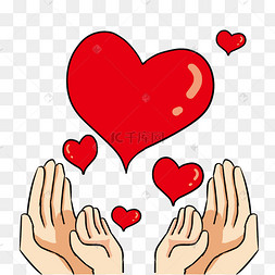 公益红色的爱心插画