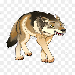 可爱手绘儿童灰狼动物素材元素图标野狼狼头手绘嚎叫的动物狼剪影狼嚎