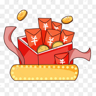 手绘卡通双十一红包大礼包
