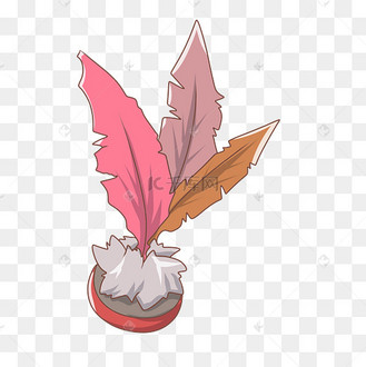 卡通手绘红色鸡毛毽子插画