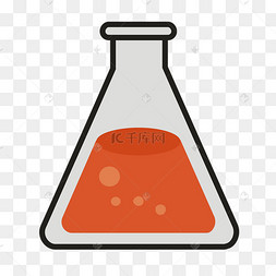 透明锥形瓶矢量卡通器皿