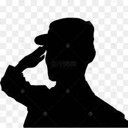 军人军旗下敬礼剪影图片-军人军旗下敬礼剪影图片素材免费下载-千库网