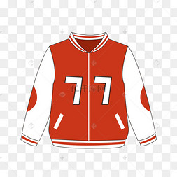 可爱卡通77号红色棒球服