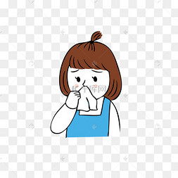 卡通q版流鼻涕的女孩