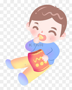 可爱卡通的小男孩