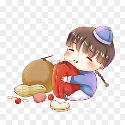 卡通可爱花生手绘