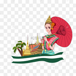 红色玫瑰花手绘美女图片-红色玫瑰花手绘美女图片素材免费下载-千库网