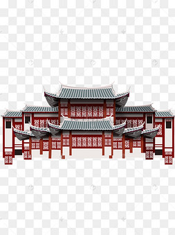 卡通手绘古风城楼建筑设计