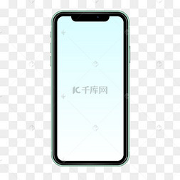 苹果手机iphone11青色正面