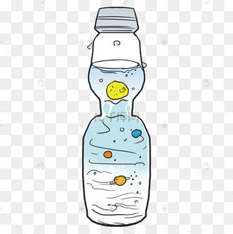 卡通手绘小清新水瓶