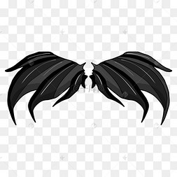 黑色的恶魔之翼插画