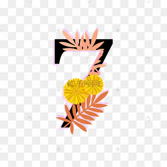 植物花草阿拉伯数字装饰7
