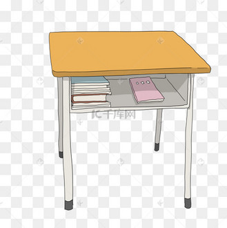 校园系列桌子手绘插画