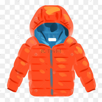 黄色的羽绒服插画