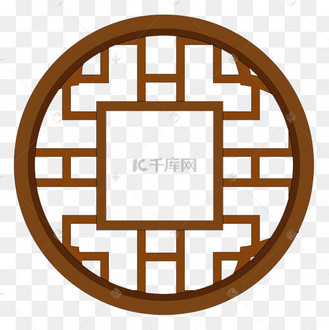 镂空圆形古典中式花窗