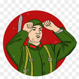 绿色卡通士兵